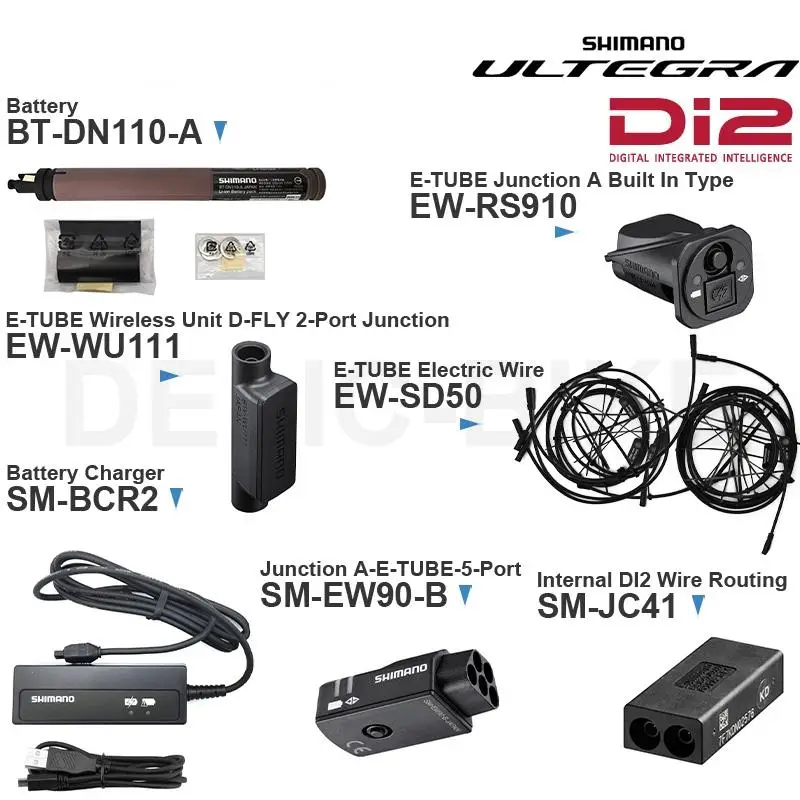 Il Gruppo Shimano Dura-Ace Ultegra R8050 Di2 Include Ew-Wu111 Ew-Sd50 Sm-Jc41 Bt-Dn110-A Sm-Bcr2 Ew-Rs910 Sm-Ew90A/B Originale