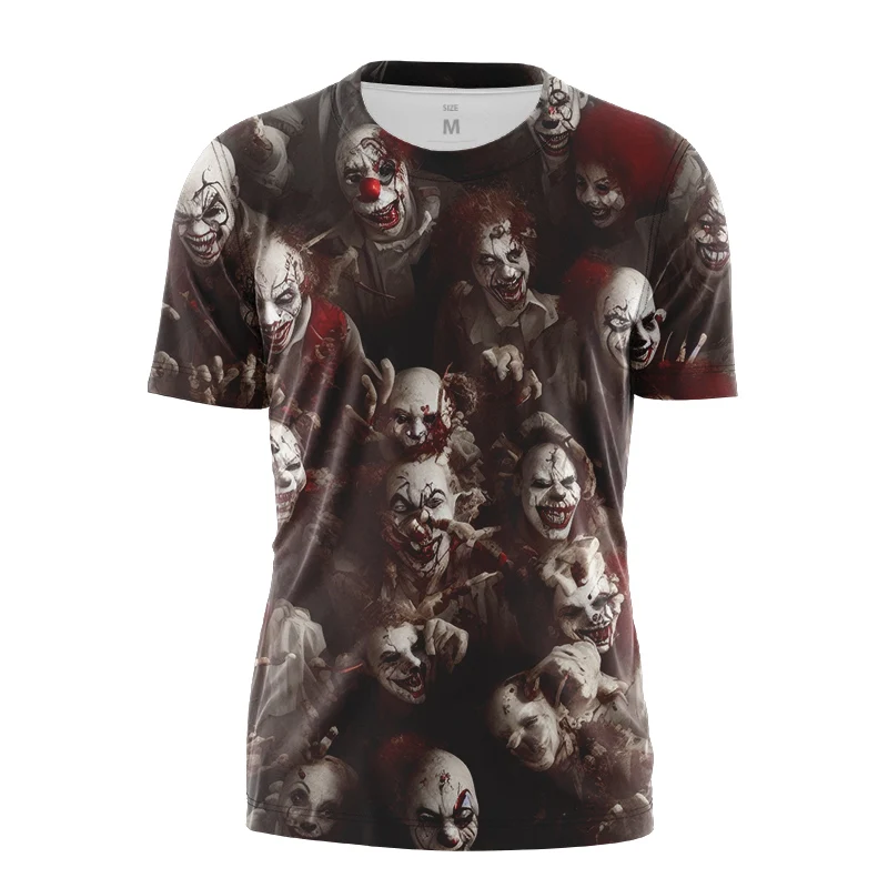 Uomo Donna Horror Clown 3D Tshirt Fashion Printing Top Shirt Vintage Unique Joker 3D Print Tshirt