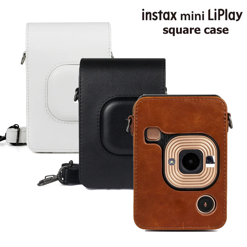 Nuovo Per Fujifilm Instax Mini Liplay Hybird Instant Film Camera Retro Pu Leather Case Carry Shoulder Bag Nero Marrone Bianco