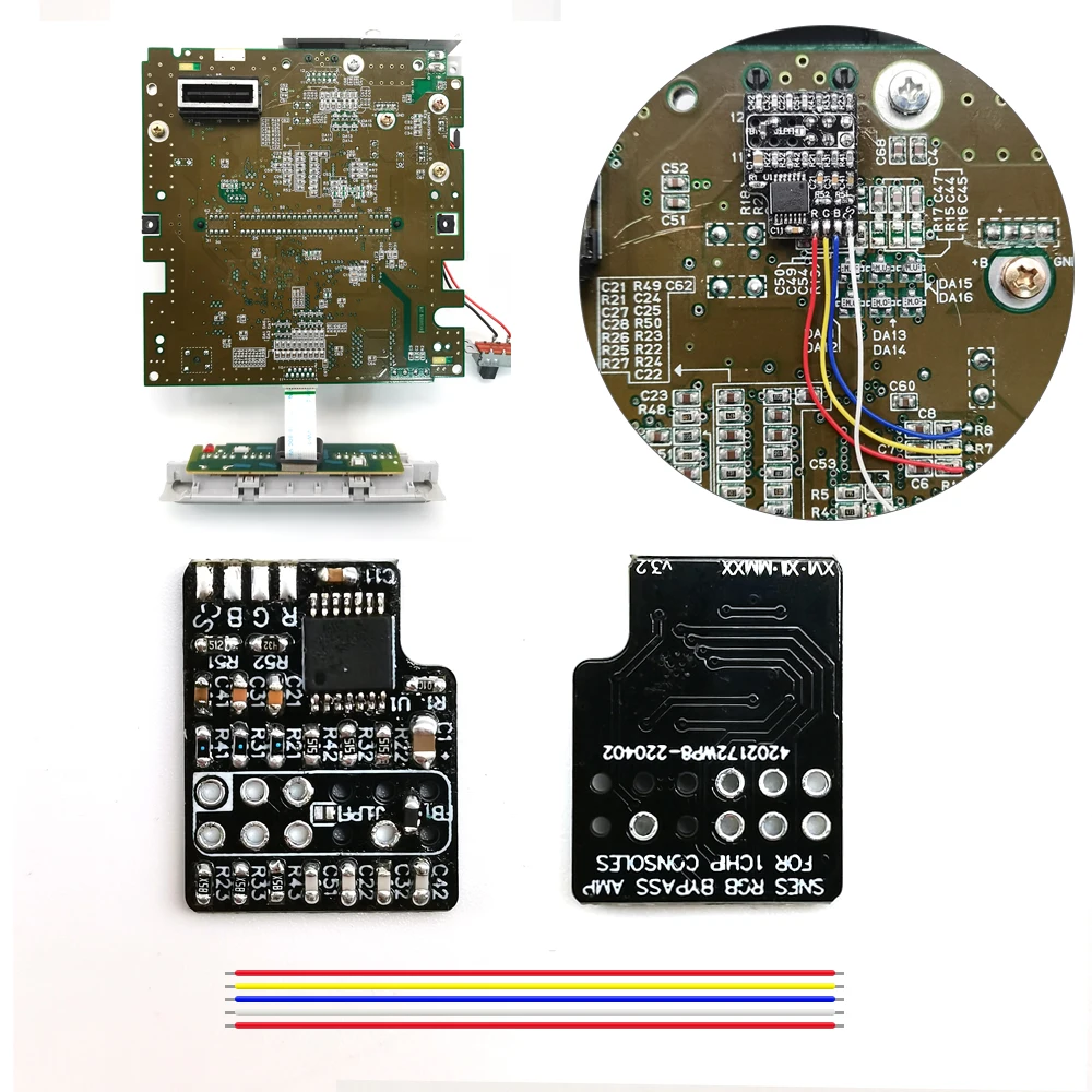 Snes Rgb Pcb Kit Amp Con Csync (Ths7374) Mod Per 1Chip-03 E Snes Mini / Sfc Jr