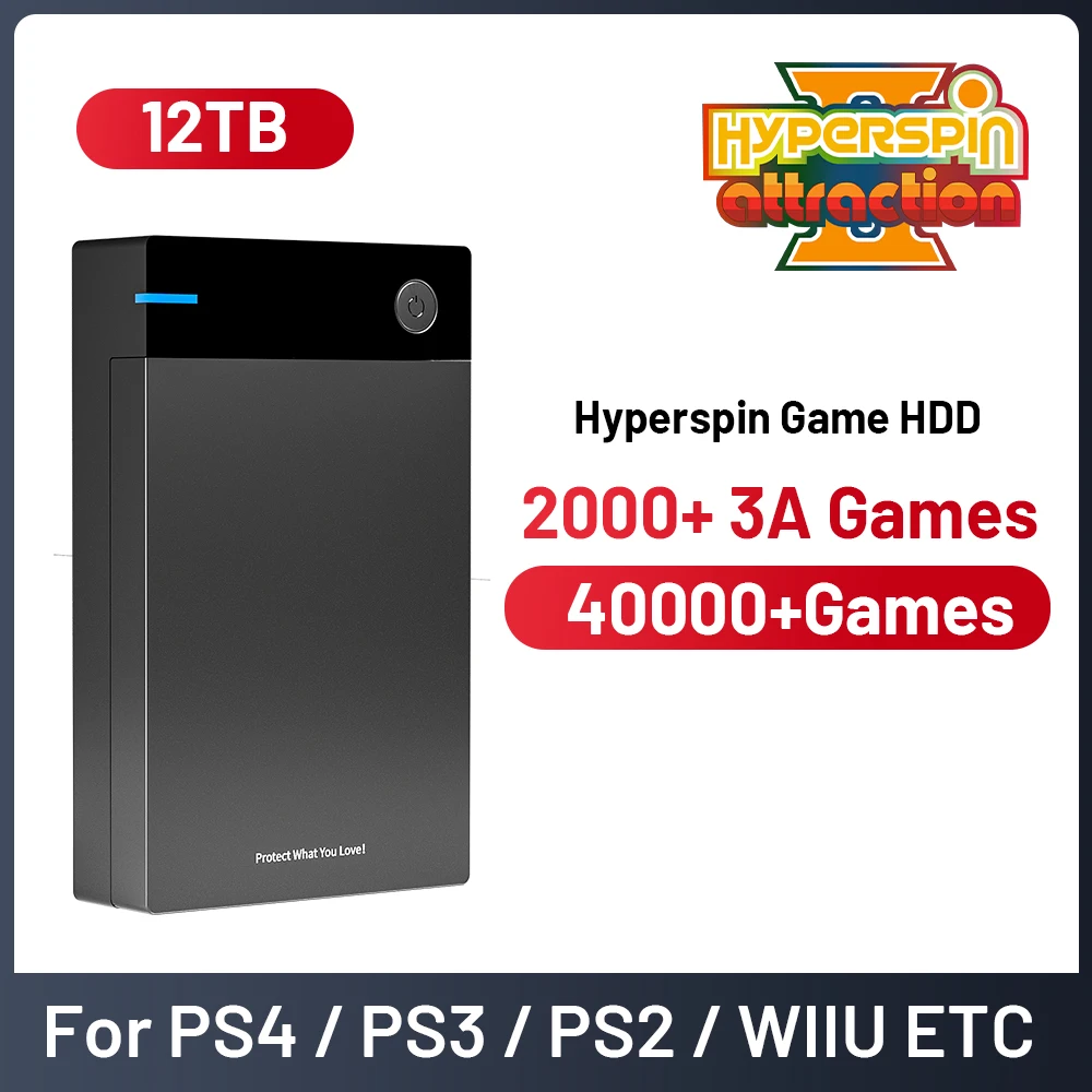 Nuova Console Di Gioco Retrò Per Hdd Da Gioco Hyperspin Attraction Con 40000 Giochi Per Ps4/Ps3/Ps2/Wii/Wiiu Hdd Portatile Per Pc/Laptop