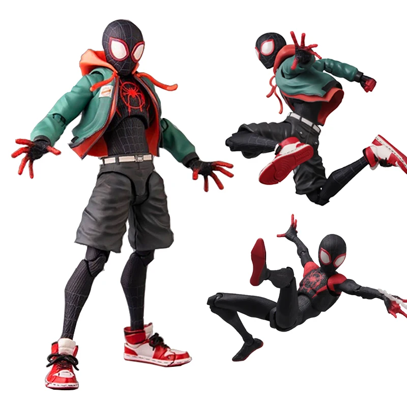 15Cm Anime Sv Action Miles Morales Action Figure Collection Marvel Spiderman Spider-Man Nel Spider Verse Figure Model Toys