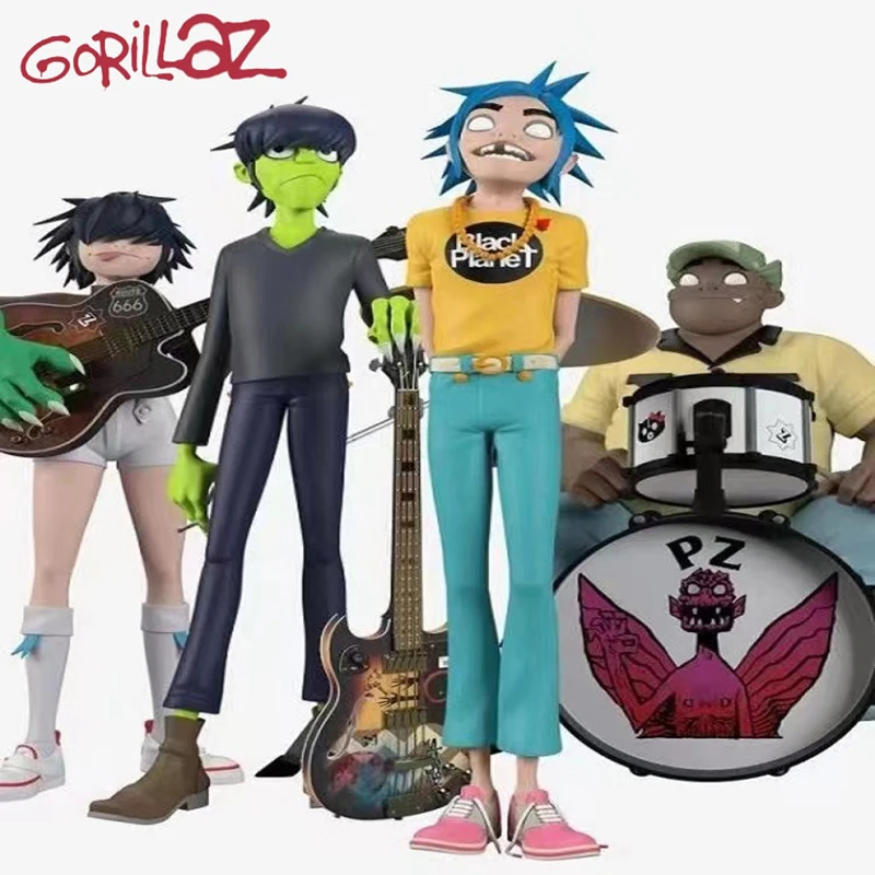 Simulazione Gorillaz Band Action Figure 4 Pz/Set Indie Station Rock Band Member Collection 2D Noodle Murdoc Russel Model Toy Gift