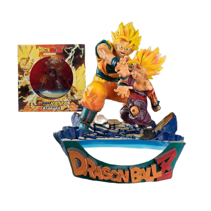 17Cm Padre E Figlio Shock Wave Son Goku Son Gohan Action Figure Doll Collezione Anime Dragon Ball Z Bardana Figurine Model Toys