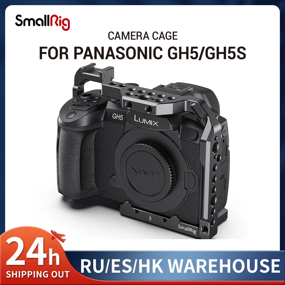 Gabbia Per Fotocamera Smallrig Dslr Gh5 Per Panasonic Gh5/Per Lumix Gh5S Con Supporto Per Scarpe Fredde 1/4 3/8 Fori Filettati E Binario Nato 2646