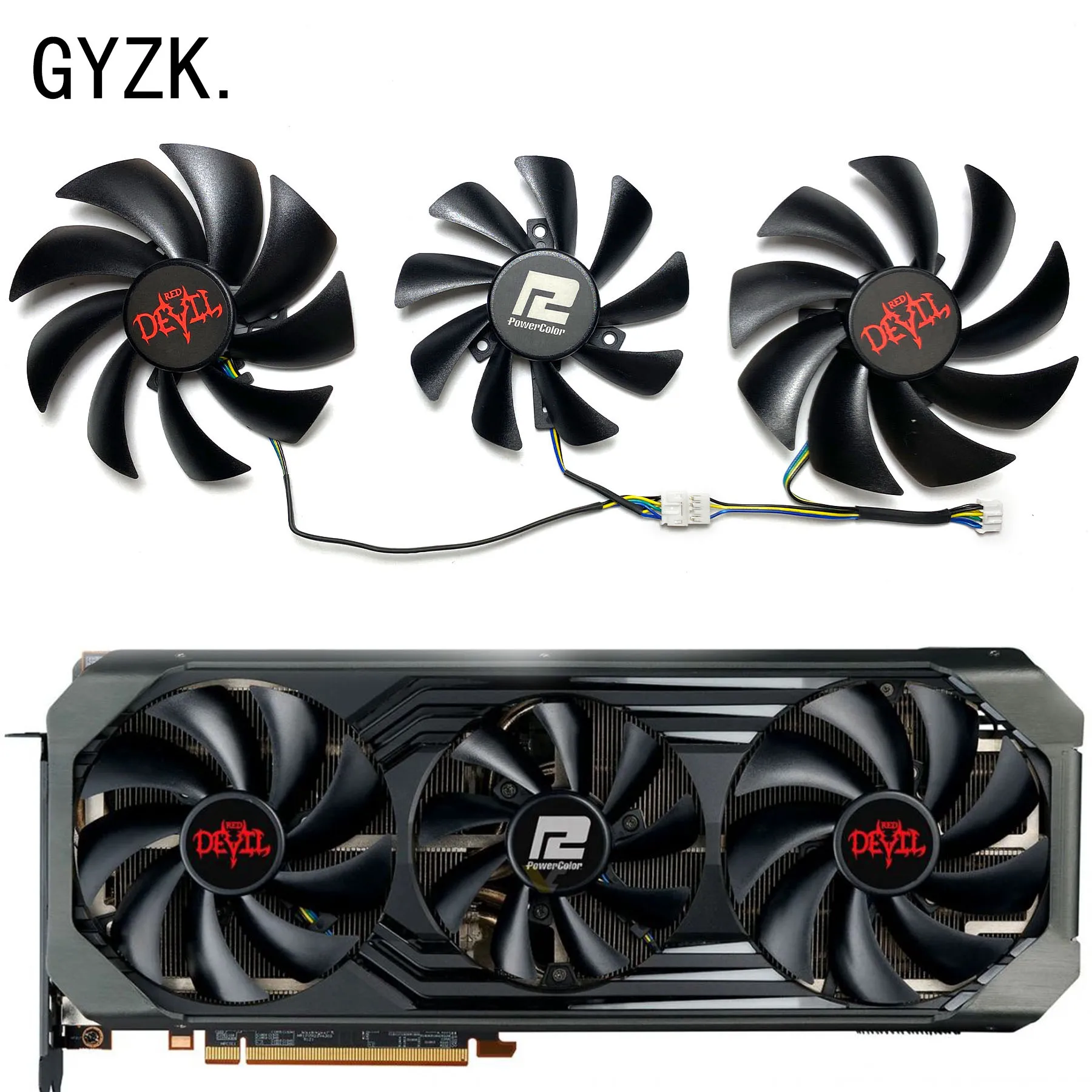 Nuovo Per Powercolor Radeon Rx6700Xt 6750 6750Xt 6800 6800Xt 6900Xt 6950Xt Ventola Di Ricambio Per Scheda Grafica Red Devil Oc