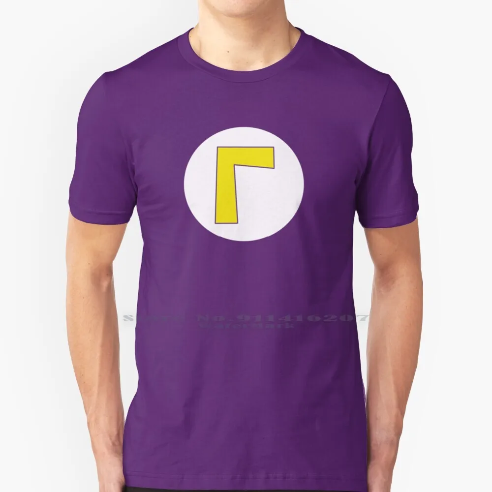 Waluigi Logo L T Shirt T Shirt 100% Puro Cotone Waluigi Super Bros Nintendo Videogiochi Nintendo Switch Geek Super Smash Bros