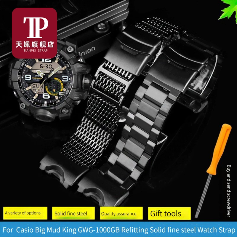 Cinturino In Acciaio Inossidabile Per Casio G-Shock Gwg-1000-1A/A3/1 A1 Gb/Gg Nero Uomo Sport Cinturino Da Polso Impermeabile Accessori Per Bracciali