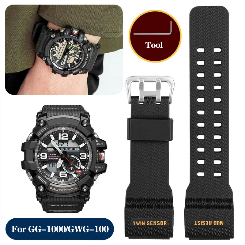 Cinturino In Gomma Siliconica Per Casio G-Shock Little/Small Mud King Gg-1000 Gwg-100 Gsg-100 Cinturino Sportivo Impermeabile