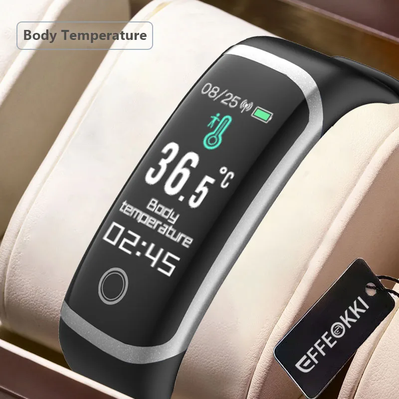 Wearfit 2.0 Smart Band Bracciale Orologio Temperatura Contapassi Frequenza Cardiaca Termometro Schermo Touch Fitness Tracker