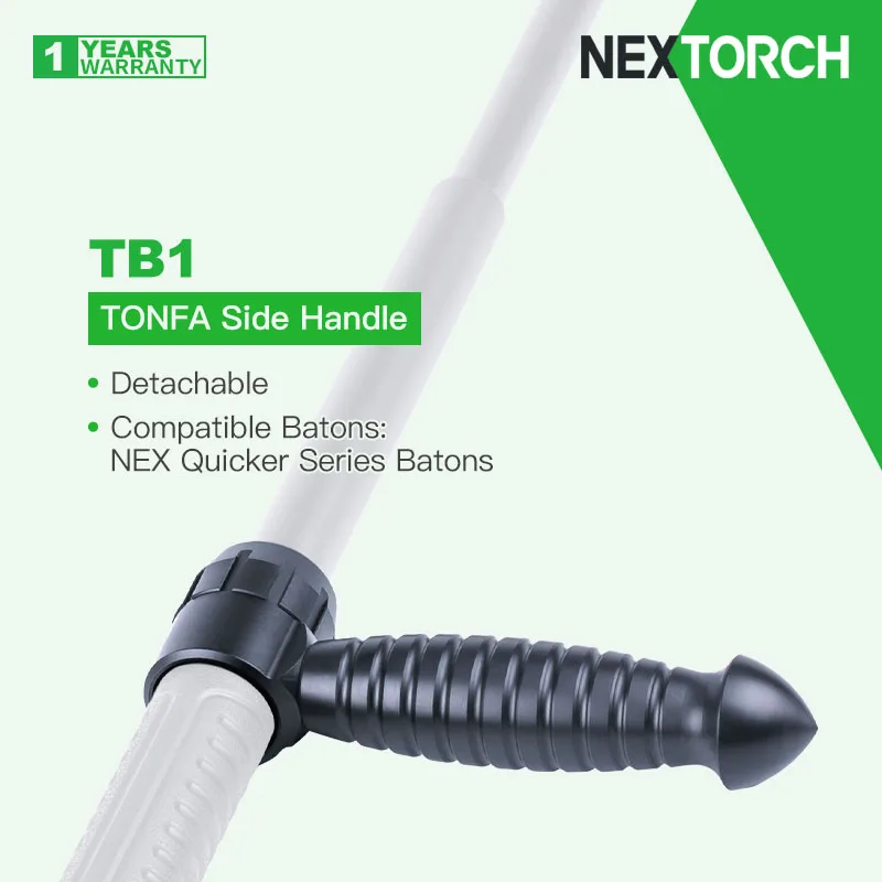Nextorch Tb1 Maniglia Laterale Tonfa Staccabile Per Manganelli Nex Più Veloci, Lega Di Alluminio + Pom
