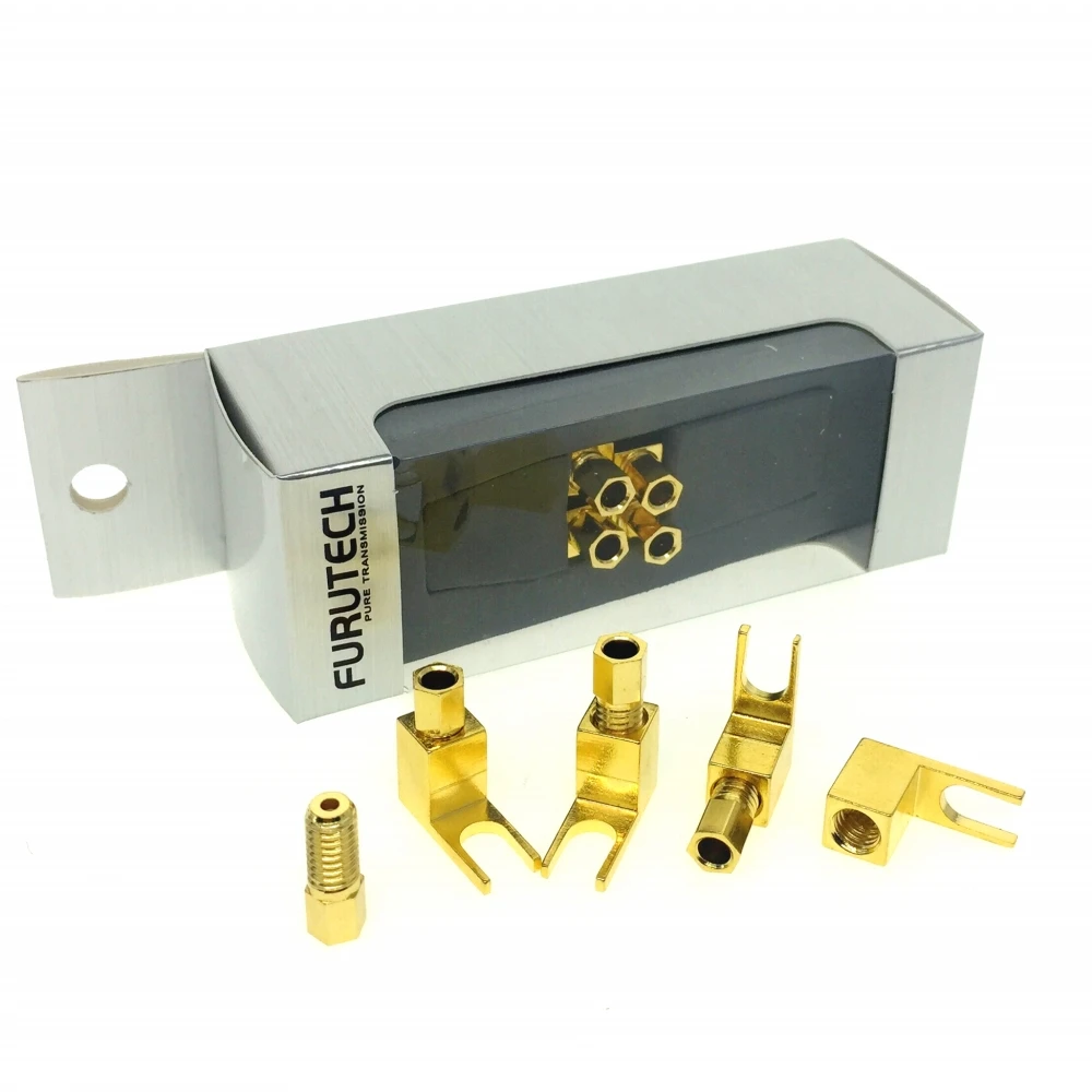Hifi Furutech Forcella Ad Angolo Retto Adattatore 4Mm Fisher Mcintosh Eico Amp Spina A Banana Vanga Accuphase E-202 P-300 Amp 4 Pz