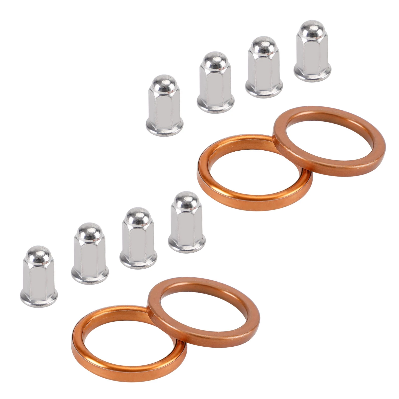 Areyourshop 4 Guarnizioni Di Scarico E Kit 8 Dadi Per Honda Cb 500 550 Four K0 K1 K2 K3 F1 F2 Accessori Moto