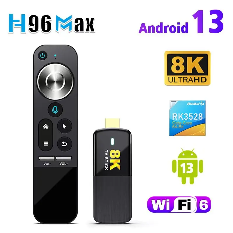 H96 Max M3 Android 13.0 Smart Mini Tv Dongle 2Gb 16Gb Bt5.0 Wifi6 4K Android Tv Box Player Tv Stick