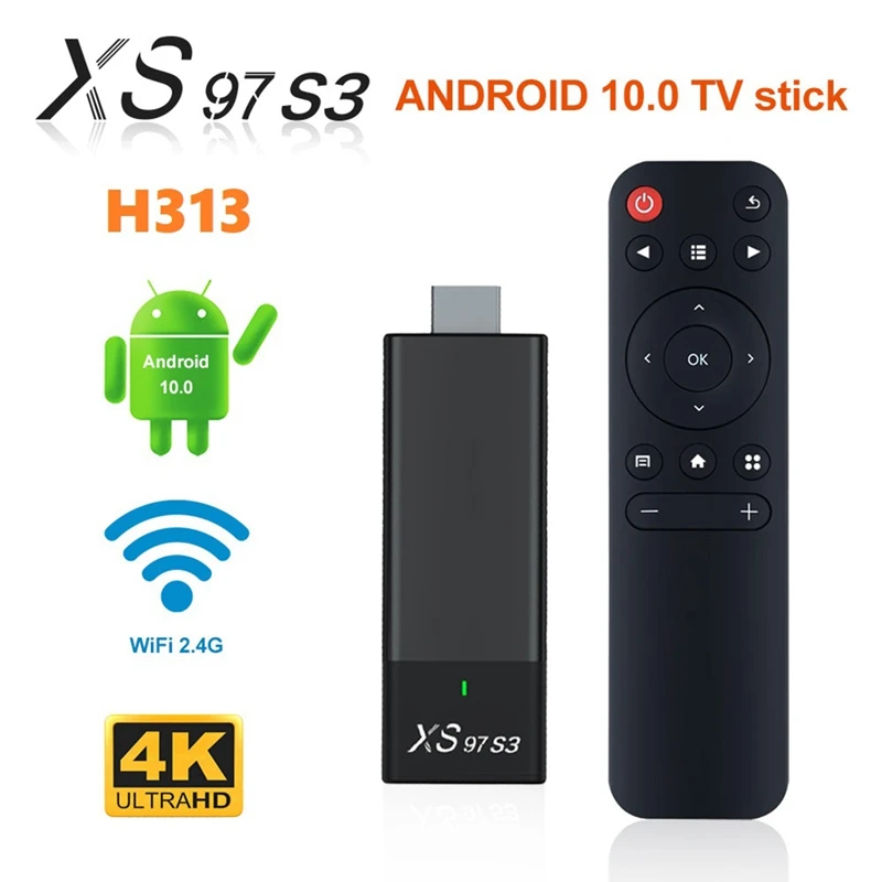 Xs97 S3 Smart Tv Stick Set Top Box H313 Internet Hdtv 4K Ricevitore Tv Hdr 2.4G 5.8G Wireless Wifi Android 10 Lettore Multimediale