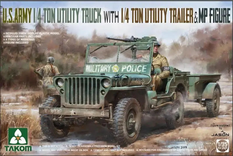 Takom 2126 1/35 U.S.Army 1/4 Ton Utility Truck Con 1/4 Ton Utility Traile