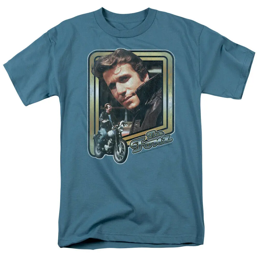 Happy Days The Fonz T Shirt Mens Fonzie Licenza Classic Tv Show Slate