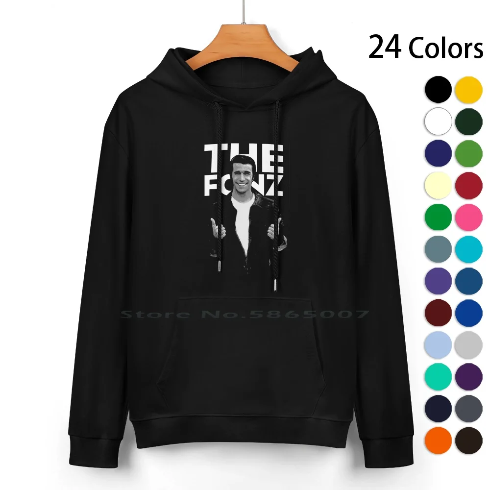 Happy Days The Fonz Maglione Con Cappuccio In Puro Cotone 24 Colori The Fonz Happy Days Fonzie Henry Winkler Retro Arthur Fonzarelli