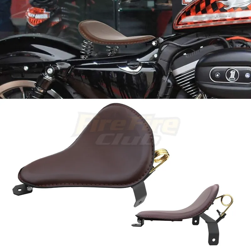 Moto Brown Solo Seat Piastra Di Base Spring Seat Pad Staffa Sella Per Harley Sportster Bobber Chopper Custom Honda Yamaha