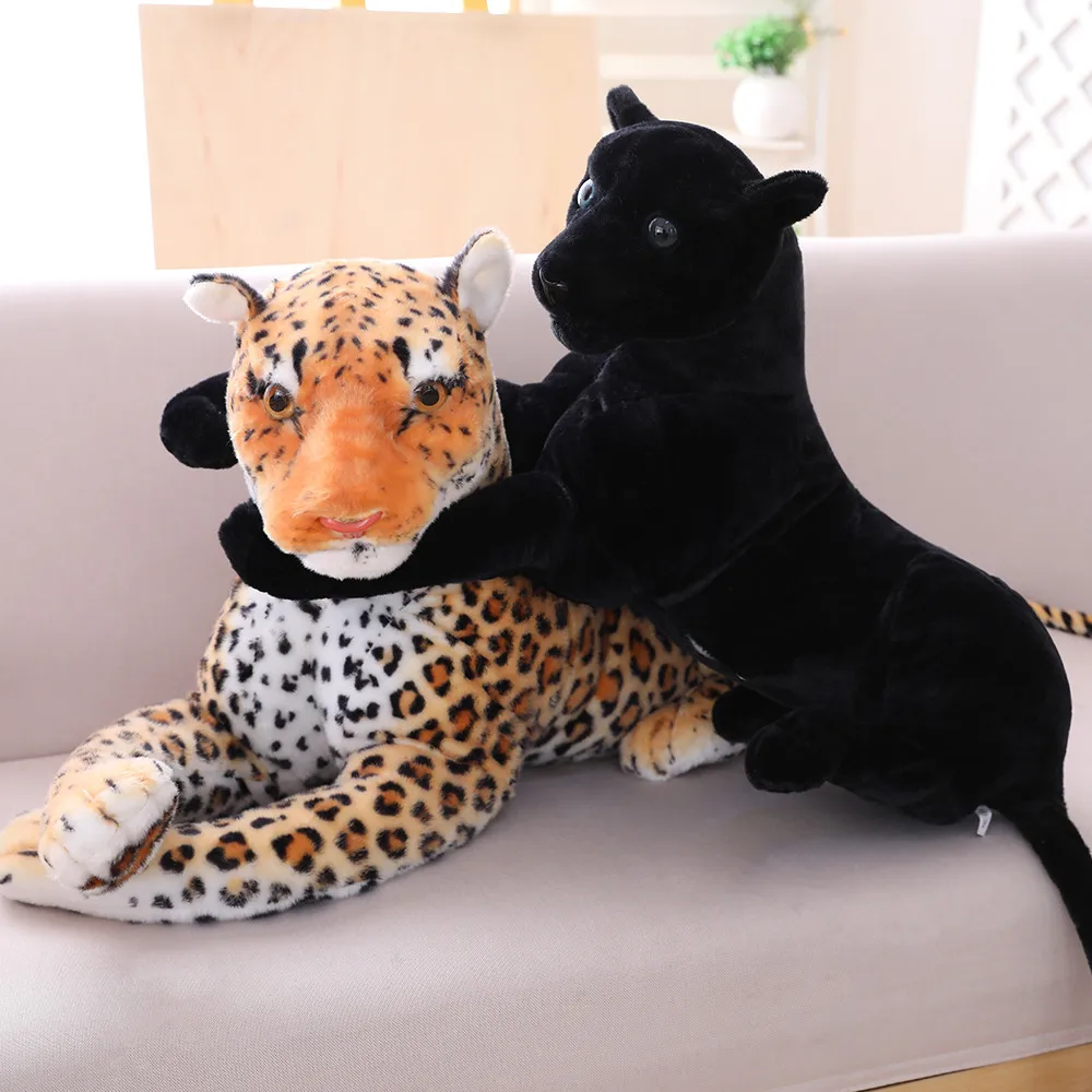 Dimensione Gigante Realistico Forest King Panthera Simulazione Farcito Peluche Ghepardo Animale Selvatico, Peluche Leopardo Pantera Nera