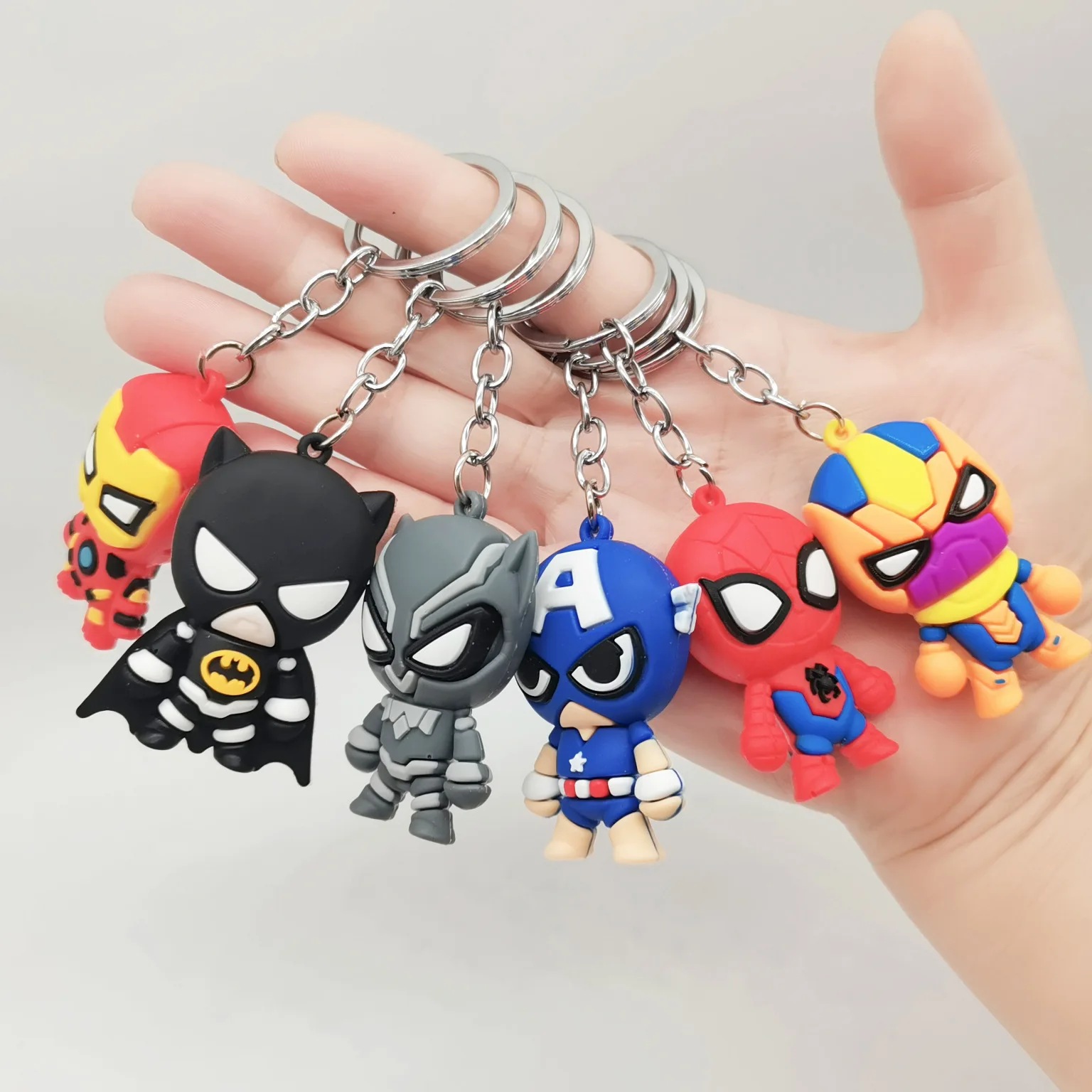 Flat Marvel Avenger League Series Portachiavi Spiderman Captain America Iron Man Thanos Black Panther Portachiavi Borsa Portachiavi