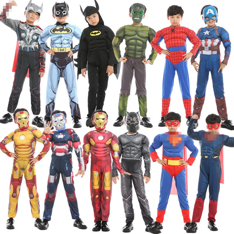 Avengers Endgame Supereroe Costume Cosplay Hulk Iron Man Captain American Spider Man Super Man Black Panther Thor Costume Mask