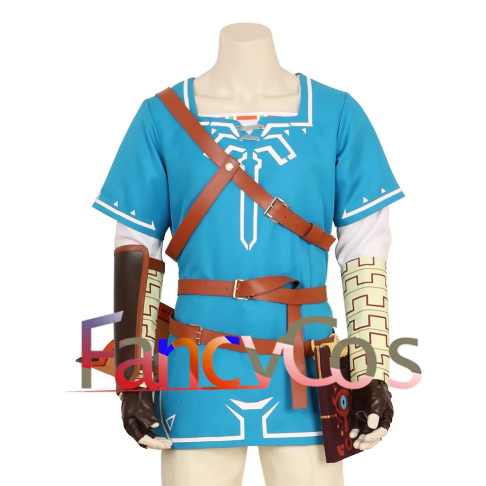 Skyward Sword Hd Link Botw Link Tunica Breath Of The Wild Link Blue Top Costume Cosplay Cappotto Blu Camicia Blu Gioco Anime