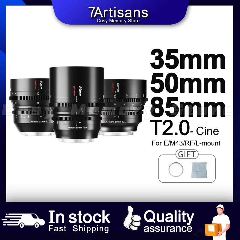 7 Artigiani 35Mm 50Mm 85Mm T2.0 Full Frame Cinema Spectrum Lenti Per Sony E Fx3 Leica Tl Sigma Fp Nikon Z5 Canon Eos-R