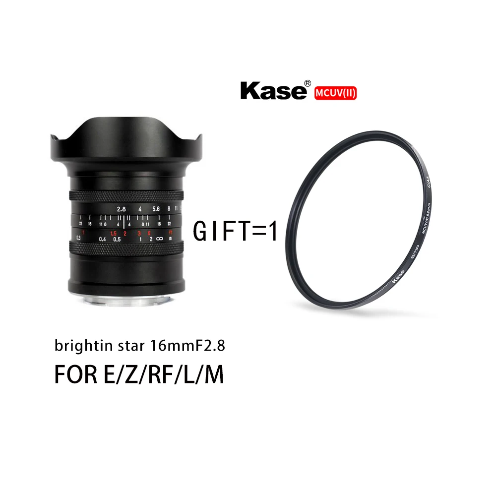 Brightin Star 16Mm F2.8 Full-Frame Ultra Grandangolare Star Ry Sky Scene Lens Per E Mouth Canon, Nikon R Z Leica M Single