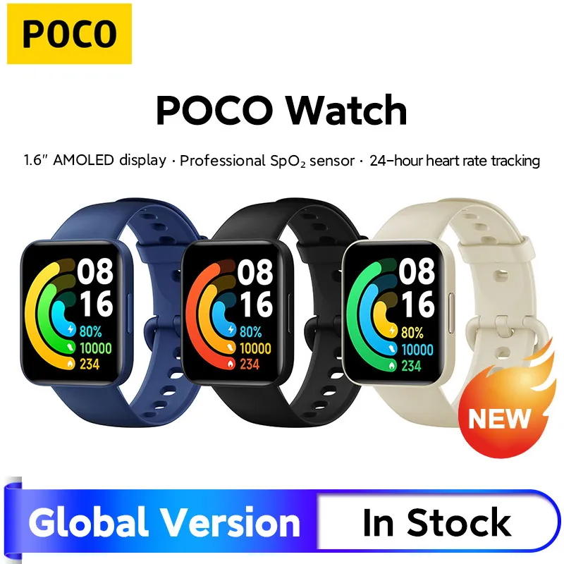 Versione Globale Poco Watch 1.6 ''Amoled Display 14 Giorni Batteria Gps Orologio Sempre Attivo Smartwatch Per Ossigeno Nel Sangue