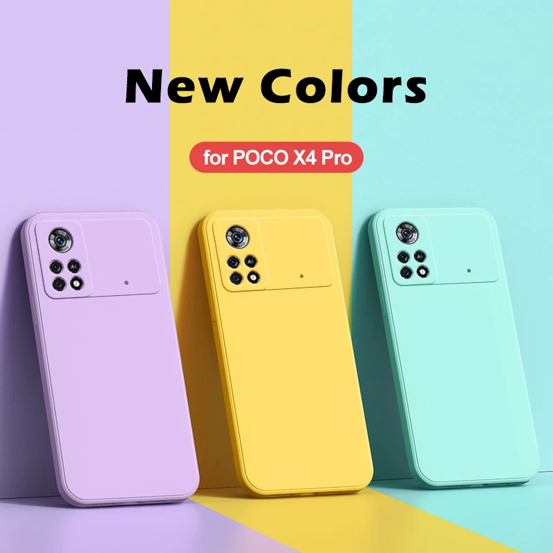 Poco X4 X 4 Pro X4Pro Custodia Morbida In Silicone Liquido Quadrato Originale Di Lusso Per Xiaomi Poco X4 Pro 5G Poco X 4 Pro Pocox4 Pro