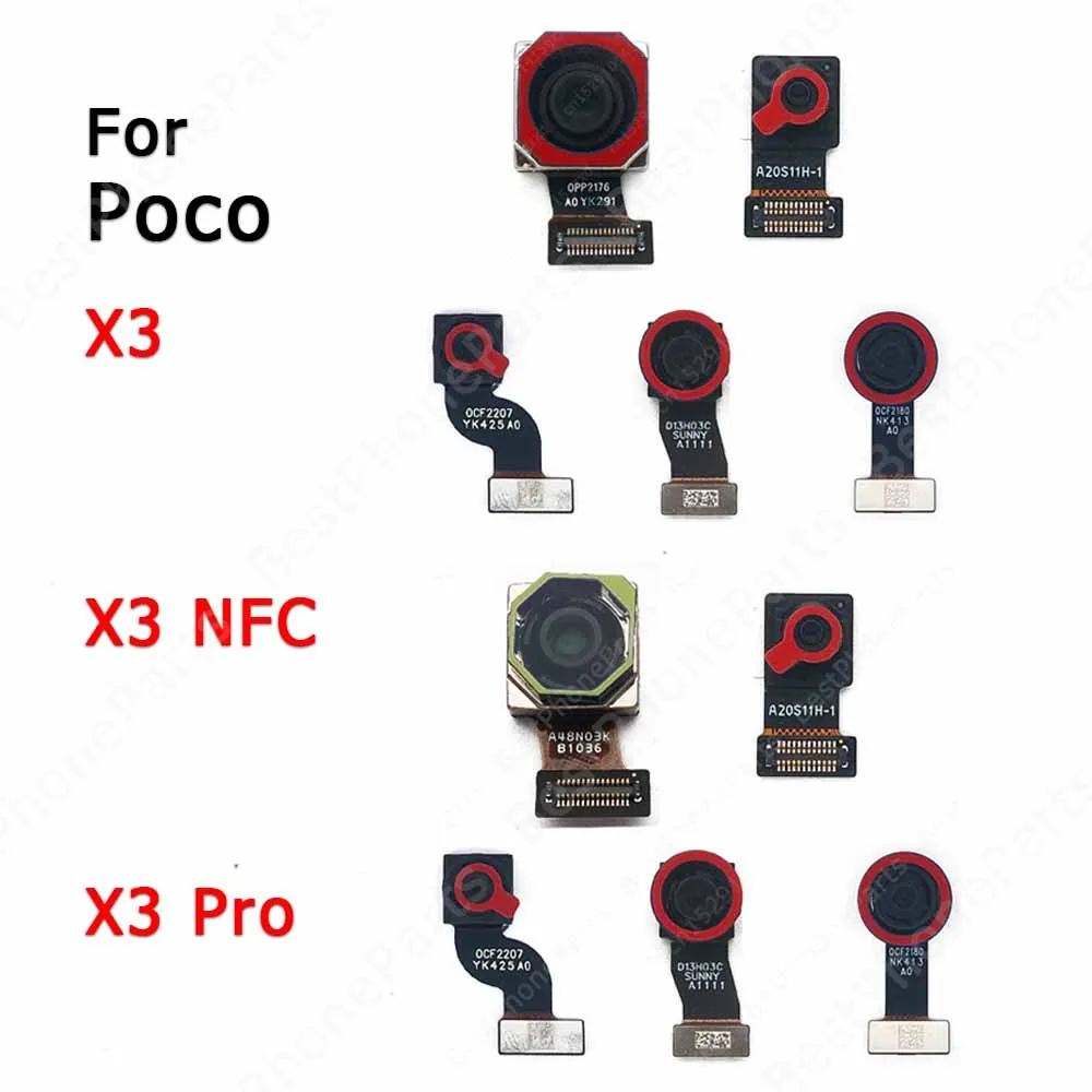 Fotocamera Posteriore Anteriore Per Xiaomi Mi Poco X3 Pro Nfc Face Frontal View Selfie Back Flex Small Back Camera Module Parts