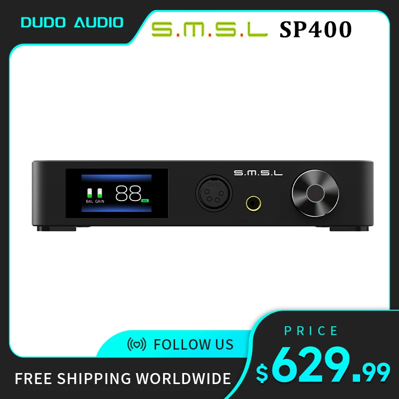 Amplificatore Per Cuffie Bilanciato Con Tecnologia Smsl Sp400 Thx Aaa 888 Con Ingresso Xlr Rca Smsl Dac M400 Su-9 Mqa