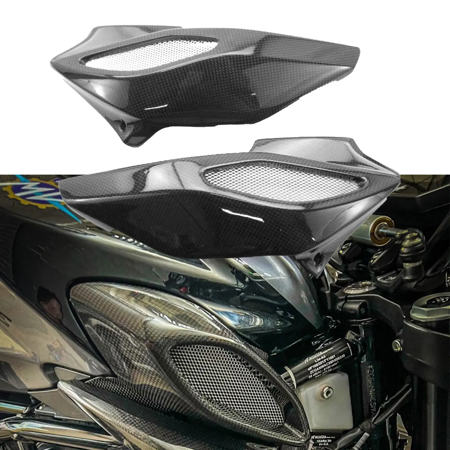 Gokom Racing Parti Del Motociclo Air Box In Fibra Di Carbonio Per Mv Agusta Brutal 675 / 800 Dragster Airbox Vents Prese D'Aria
