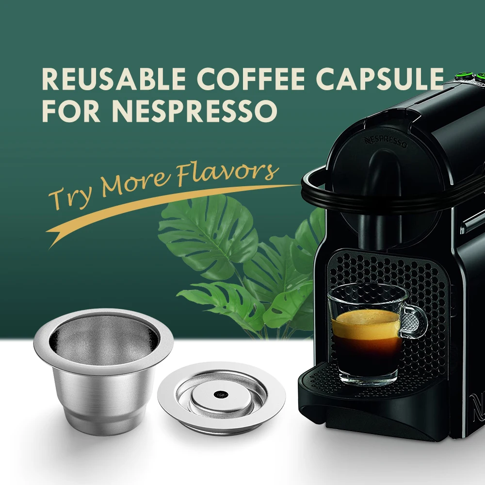Capsula Di Caffè Riutilizzabile Icafilas Per Filtri Per Caffè Espresso In Acciaio Inossidabile Nespresso Essenza Mini C30 & Inissia D40 Pod