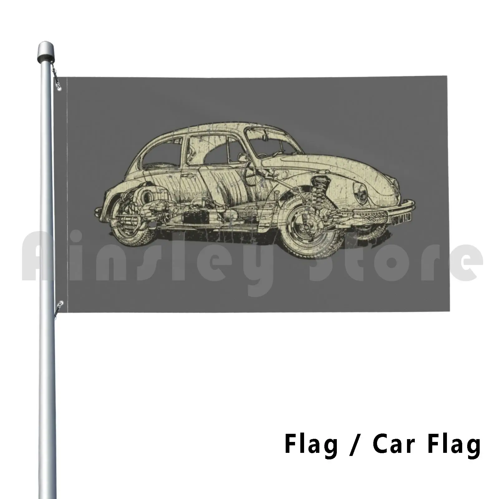 Tipo I K? Fer Flag Car Flag Printing Custom Bug Beetle Veedub Raffreddato Ad Aria Tipo 1 Cutaway Schematic Slug Bug Super