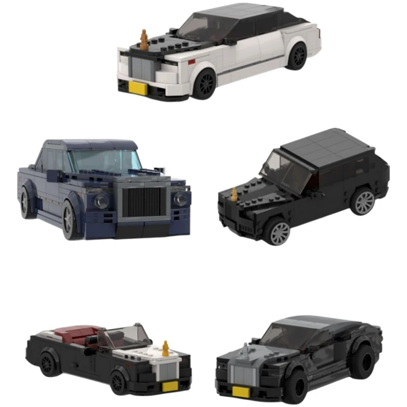 Rotoli Tecnici Per Auto-Serie Royced Speed Champion Veicoli Phantom Boat-Tail Cullinaned F1 Building Blocks Set Giocattoli Di Compleanno Per Bambini