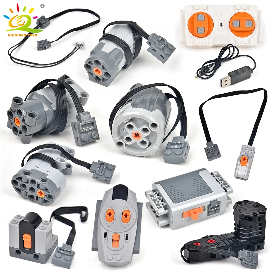 Huiqibao Moc Technical Power Function Train M L Xl Motor Ir Building Blocks High Tech Parts Mattoni Costruzione Di Camion Per Auto Fai Da Te