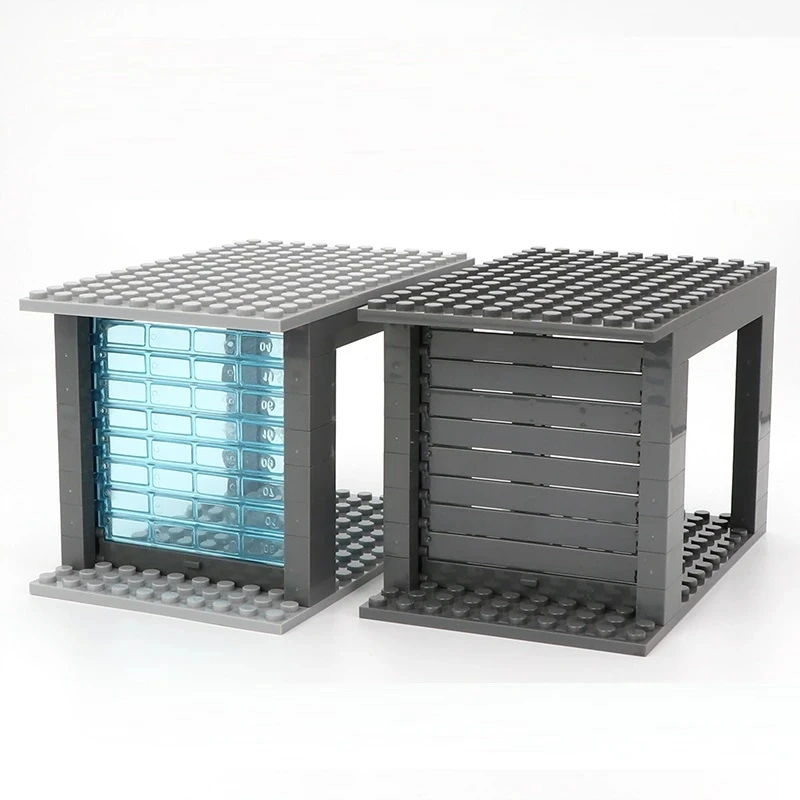 Creative Garage Rolling Shutter Car Door Sluice Gate Architecture Figures Accessorio Model Building Kit Blocks Mini Bricks Toys
