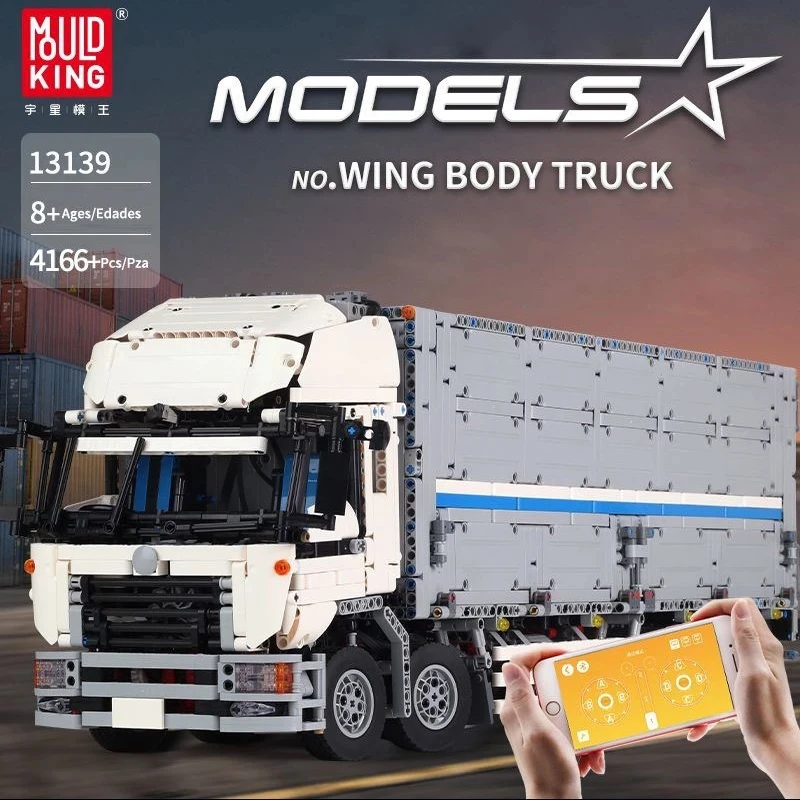 Mold King 13139 High-Tech Rc Wing Body Truck Building Blocks 4166Pcs Moc-1389 Transport Car Bricks Toys For Kids Regali Per Bambini