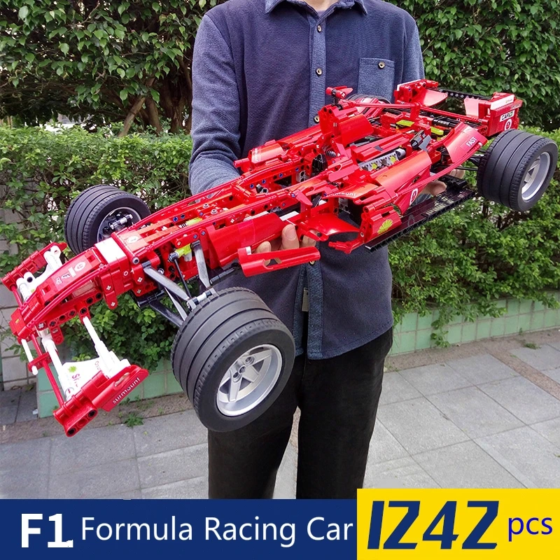 1242Pcs Formula Racing Car 1:8 Model Building Blocks Set Educativi Mattoni Fai Da Te Giocattoli Tecnici 8674