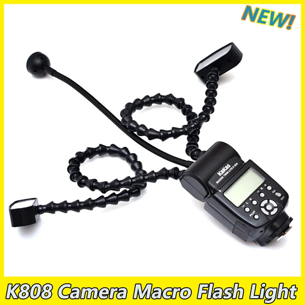 K808 Fotocamera Flash Macro Light Flessibile Macro Led Speedlight Con Doppia Luce Flash Universale Flash Per Dslr Sony Nikon Canon