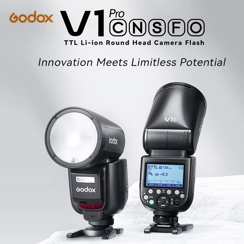 Godox V1 Pro V1-C V1-N V1-S V1-F Pro Ttl Li-Ion Round Head Camera Flash Wireless Speedlight Per Canon Sony Nikon Fuji Olympus