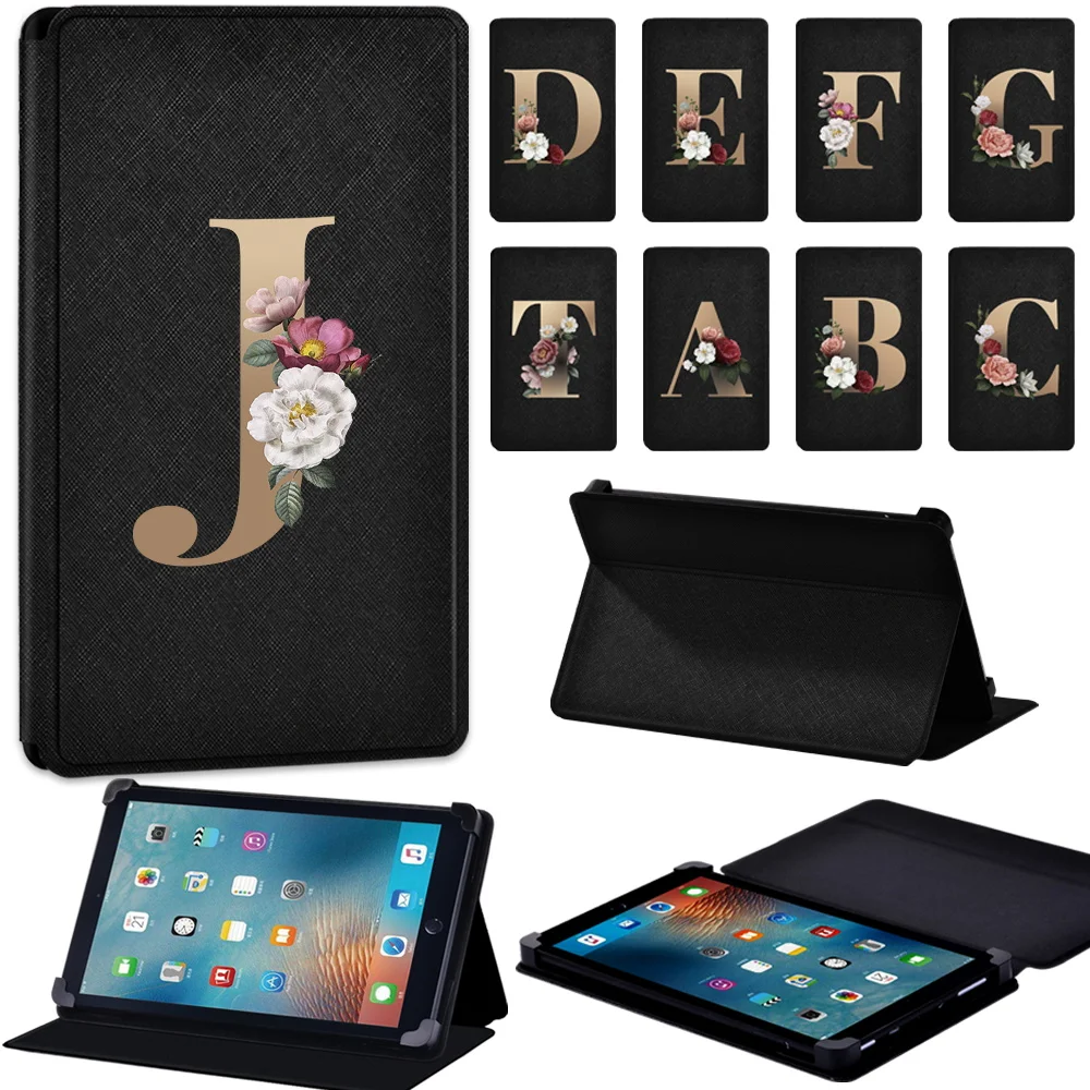 Custodia Per Tablet Per Apple Ipad 5 Gen 6 Gen/Ipad 7 Gen 8 Gen/Ipad Air 1 2 3/Ipad Mini 1 2 3 4 5 Custodia Universale In Pelle Con Lettere Dorate