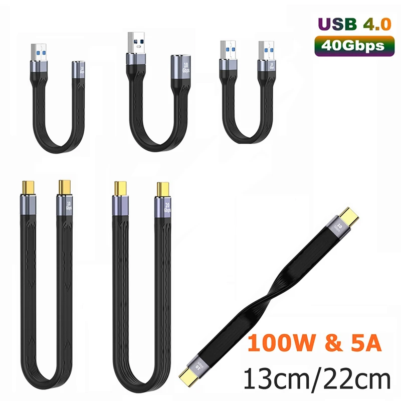 Usb 4,0 Gen3 40Gbps 3 Daten Kabel Pd 10/20Gbps 100W 5A Schnelle Lade Zu Typ C Kabel 4K @ 60Hz Kabel Usb Tipo C Kabel 13/22Cm