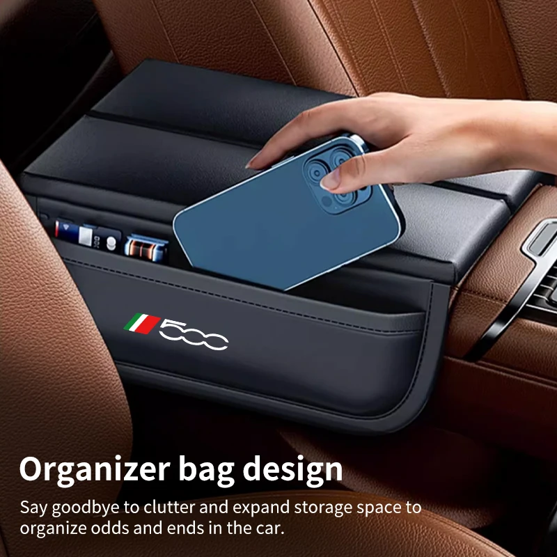 Auto Bracciolo Protector Pad Storage Bag Car Bracciolo Organizer Per Fiat Grande Punto 500 Abarth Tipo Panda Ducato Freemont Doblo