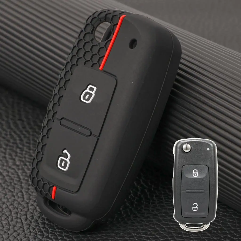 2 Pulsanti Car Flip Remote Key Case Cover Holder Per Vw Volkswagen Amarok Polo Golf 4 5 6 Mk4 Bora Jetta Altea Alhambra Passat Fox
