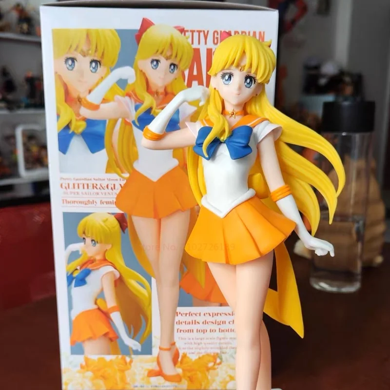 Anime Sailor Moon Figura Eterna Glitter & Glamours Super Sailor Venus Pvc Action Figure Toys Collection Decorazione Regalo