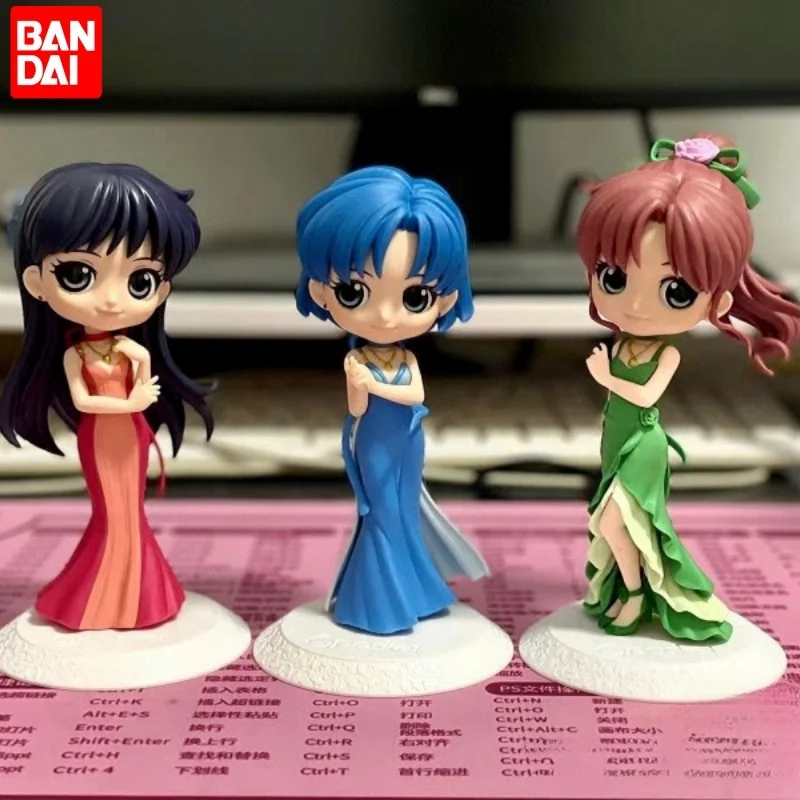 Originale Bandai Qposket Sailor Moon Action Figure Eternal The Movie Princess Neptune Uranus Figurine Anime Model Statue Toys