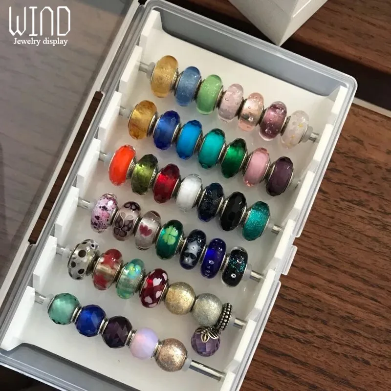 Pandora Store Bead Charm Bars Display Holder Vassoio Box Bracciale Trollbeads Jewelry Storage Organizer Contenitore Acrilico Show Case